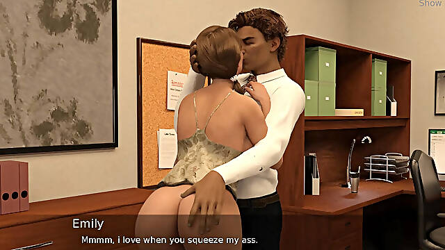 Project hotwife - gameplay - roleplay - taboo - couple do sex in office caught by stranger