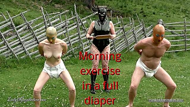 Lady Nymphodora-Morning exercises in a full diaper