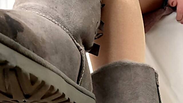 A POV and underglass View on Ugg Boots and Nylons - For Shoefetish and Bootfetish - HD