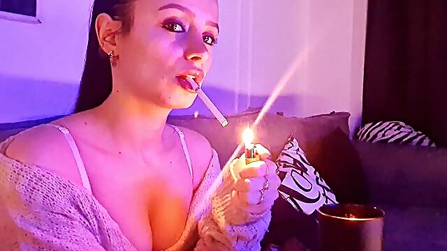 Nothing better then a low cut revealing top to go with a couple of late night ciggies ;) Muaa xx