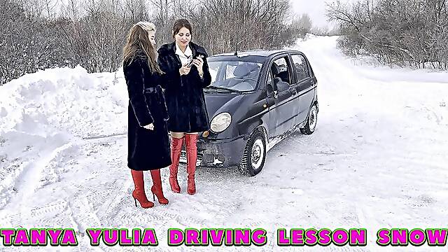 TANYA YULIA DRIVING LESSON SNOW STUCK FHD1080_FULL VIDEO 50 MIN