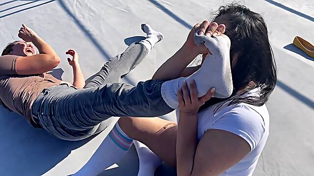 Socked Toe Wiggling Match