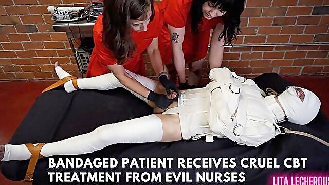 Bandaged Patient receives Treatment from Evil Nurses featuring Electro Stimulation, Sounding,...