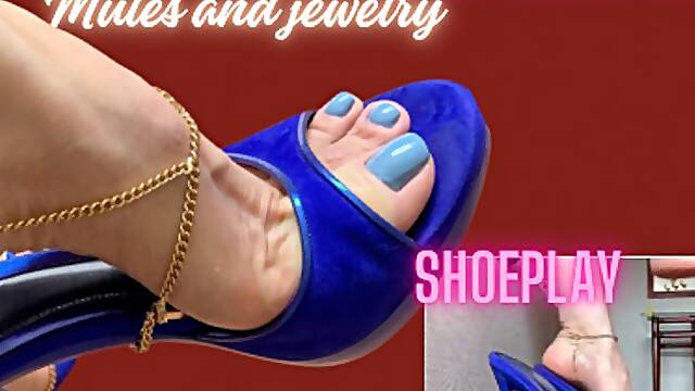 Kneel and love the feet and mules of Empress MBella Sadic