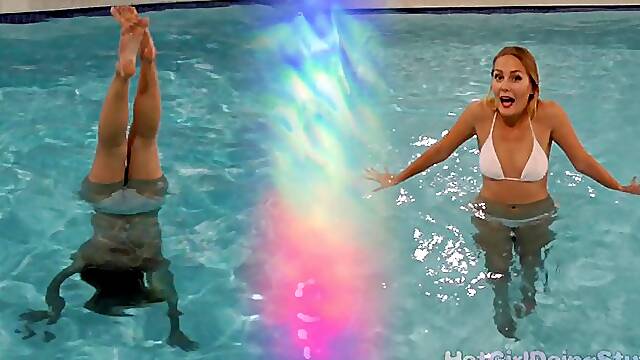 Vika Swimming and Doing Handstands 2