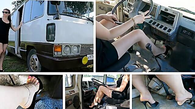 HOT PREMIERE: Emily crushed in revving very hard tuned Toyota bus