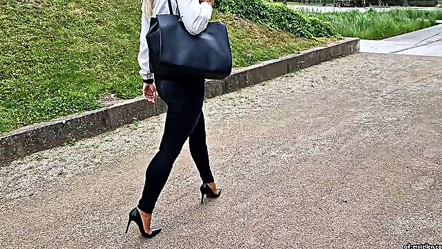 Pantyhose feet get wet in Volkspark Potsdam wmv 1280 x 720