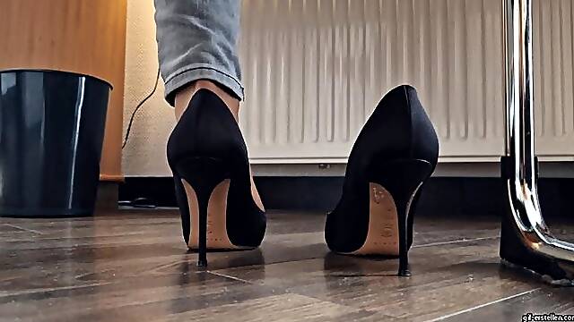 My dirty nylon feet after a long day at work HD wmv 1920x1080