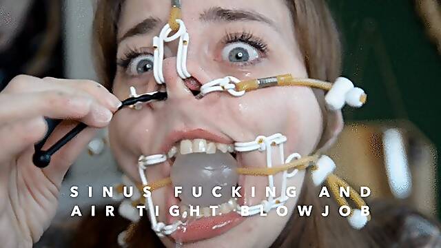 Airtight Blowjob in Nose hooks, with Sinus insertions and Extreme play