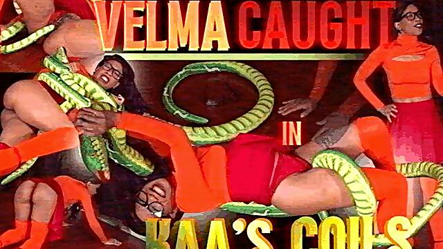 Velma CAUGHT In KAA’S COILS: COSPLAY DID PLUSHIE STRUGGLE WITH UPSKIRT INSERTIONS IN 1080