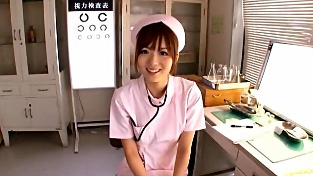 POV video of Japanese nurse Yuu Asakura pleasuring a stiff dick