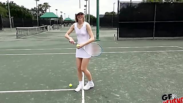 Sexy Ella plays tennis and wants to be fucked balls deep in POV