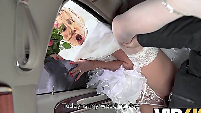 This babe will never forget their wedding after hot sex on wheels