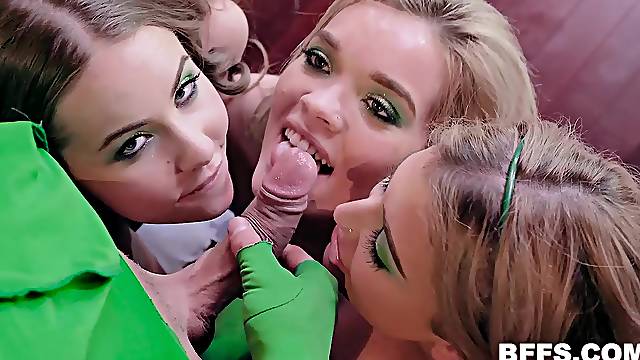 St. Patrick's day orgy with Katie Kush and her costumed friends