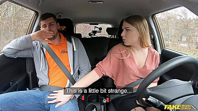 Quickie fucking in the car with a driving instructor and Lucy Heart
