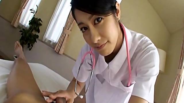 Lucky patient films beautiful Japanese nurse Kyoka giving him head
