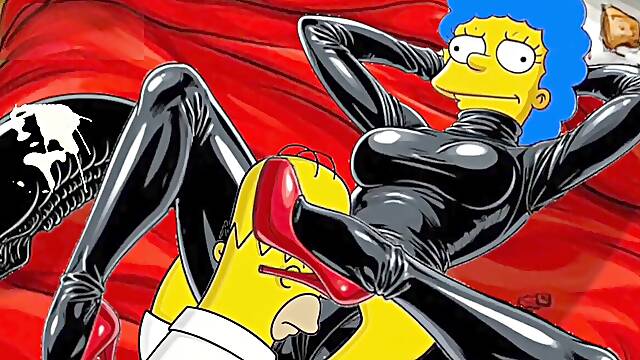 Halloween special. ALIEN: Simpsons. Homer pulverizes a Monster from external Space. Xenomorph