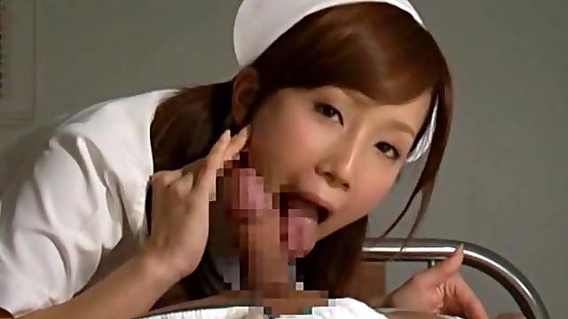 Deep cock riding porn for Asian nurse after she blows
