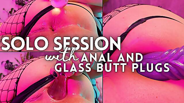 Solo Session: Anal Training with Glass Butt Plugs