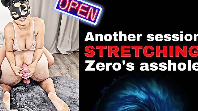 Stretching Zeros Asshole - Femdom Training Zero