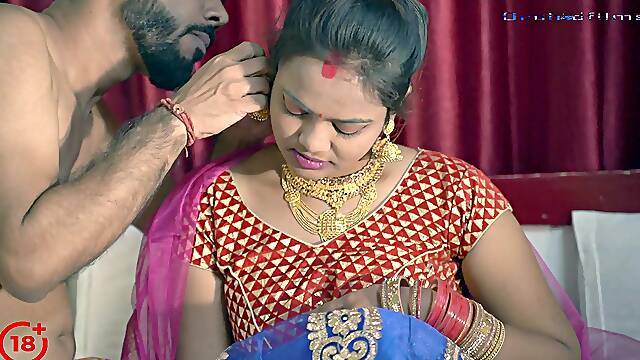 Dirty bhabi fucked by desi huge cock in suhagrat