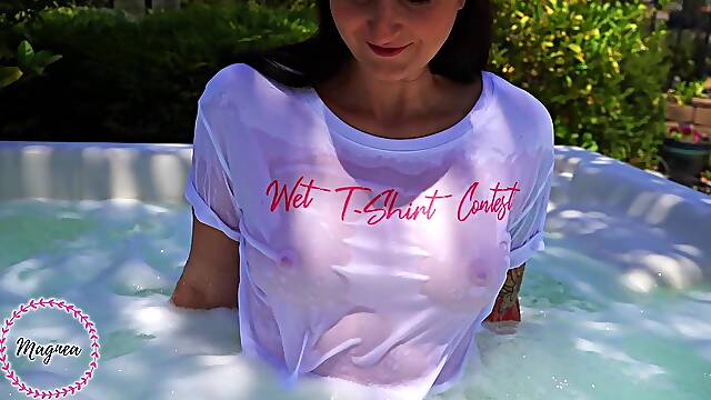 Hot tub wet T-shirt contest