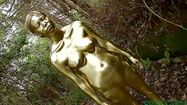It is gold paint in the outdoors that is very requested
