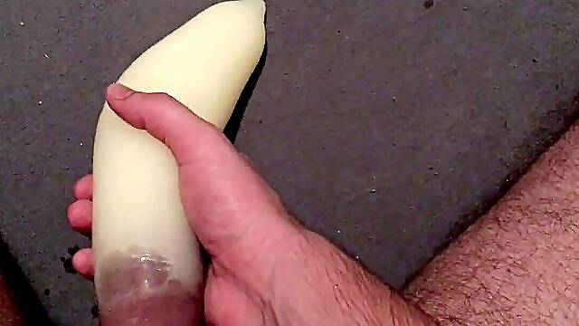 Filling up a condom...! Completely
