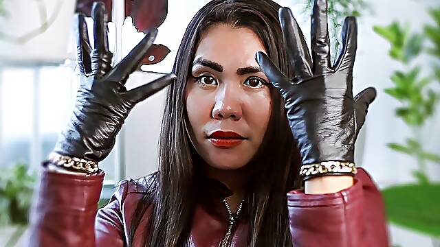 Leather Fetish Asmr with Gloves