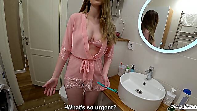 My Stepsister with a Big Ass Helps Me Cum Again - Anny Walker