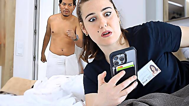 Latin Boy Blackmails Hotel Maid for Trying to Steal His Cell Phone.