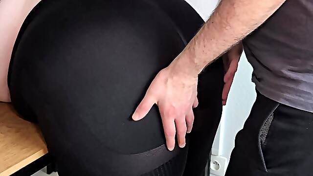 I Suck My Work Colleague and He Fucks Me in the Break Room on the Company Premises. Leggings Sports Outfit