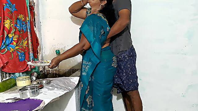 Aunty Was Cleaning the Dishes in the Kitchen Wearing a Saree and I Went Behind Her and Tied Her up and Had Sex with Her