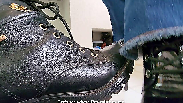 Sexy Dominant Double Boots Shoejob - Pervert Punished by Sexy Boots CBT & Shoejob Until He Cums POV