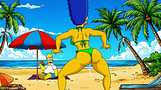 Beach Bitch 2: Pussy Full of Cum. Cartoon Simрsons Parody.
