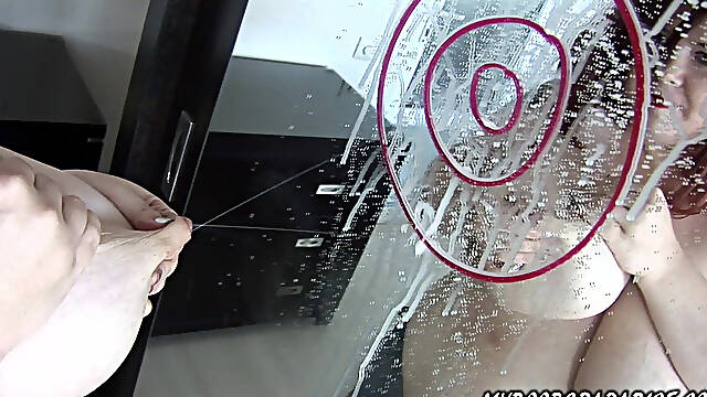 Big Boobs MILF Roxanne Milking on Mirror