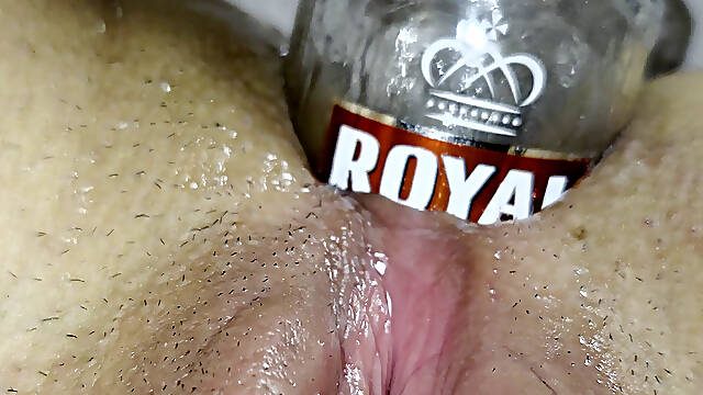 Extreme Anal Insertion with a Bottle Close up