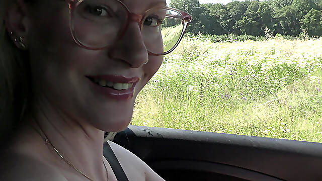 German Driving Naked Car