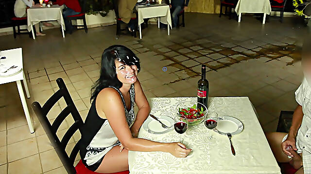 Public Extreme! Hot Licking and Fucking Orgy in a Restaurant