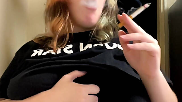 Pornstar Smokes a Cigarette