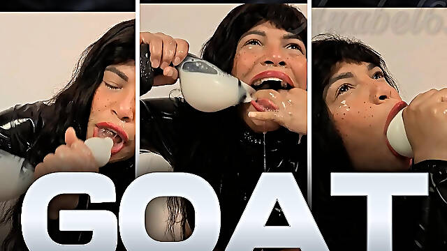 Latex Fetish Condom in My Horny Mouth, I Swallow a Toy with a Condom and Explode Semen