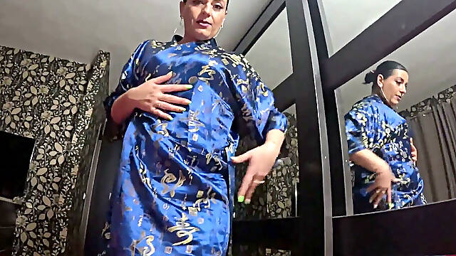 Slutty Geisha Fantasy Deep Throat, Satin Tease and Cum Play