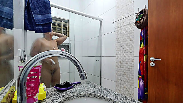 Camera on Hot Stepcousin in the Shower - I Can’t Wait to Fuck Her