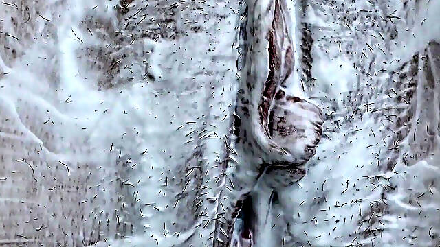 Extreme Closeup of Hairy Tight Pussy Shaving