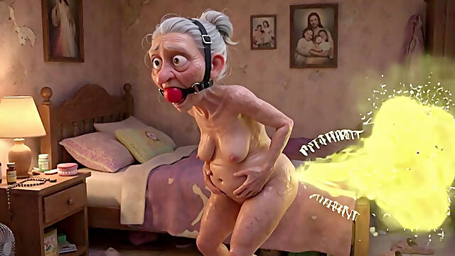 Granny Farting Heavily in Bedroom - Long & Stinky Farts