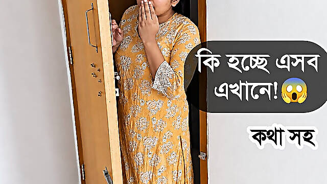 Desi Hot Bhabhi ji catch her devar whole masterbation at home, then the had sex together, Hindi sex video with Dirty talking