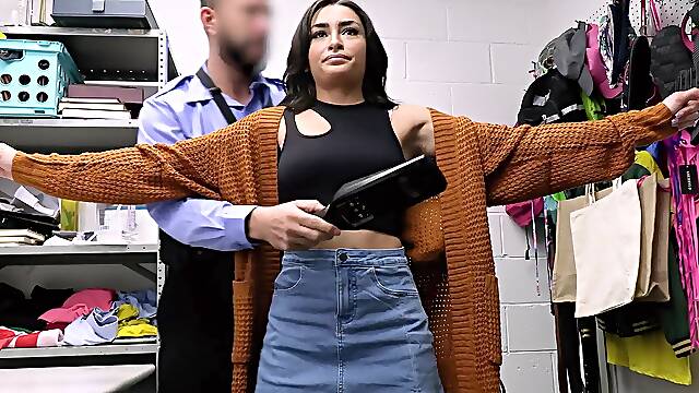 She has no other choice but to bend over and endure