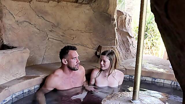 Mia Collins moans while being fucked in the pool by her hubby