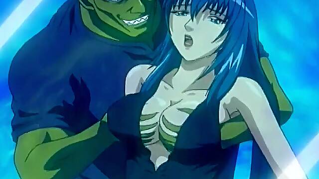 Japanese anime with a sexy blue haired babe getting fucked hard